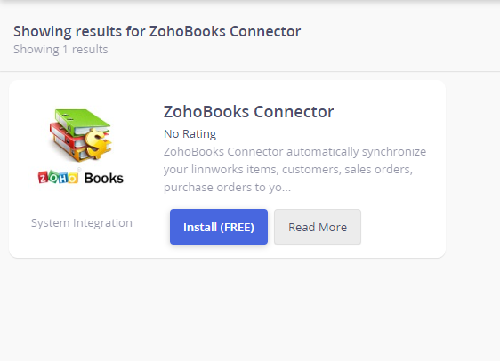 Click on the Read More button of ZohoBooks connector tool