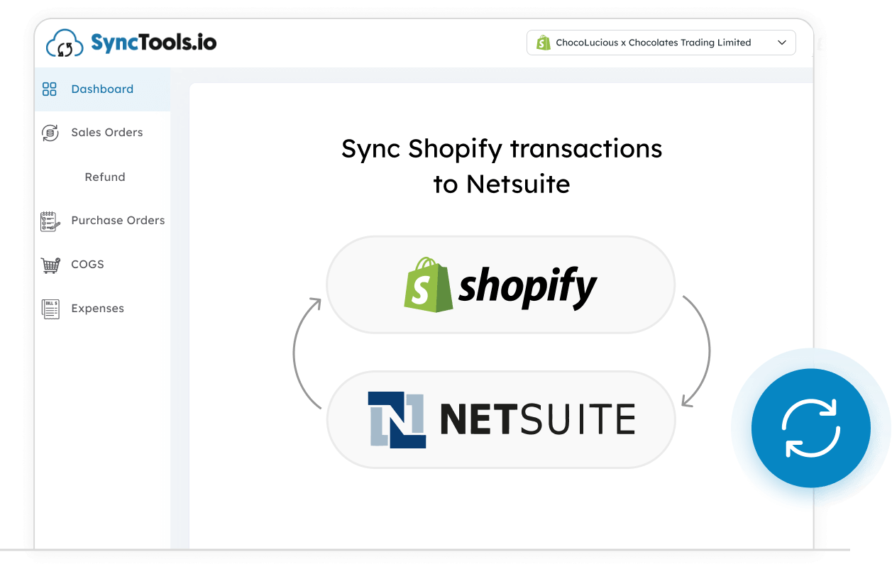 Sync Shopify transactions to Oracle Netsuite